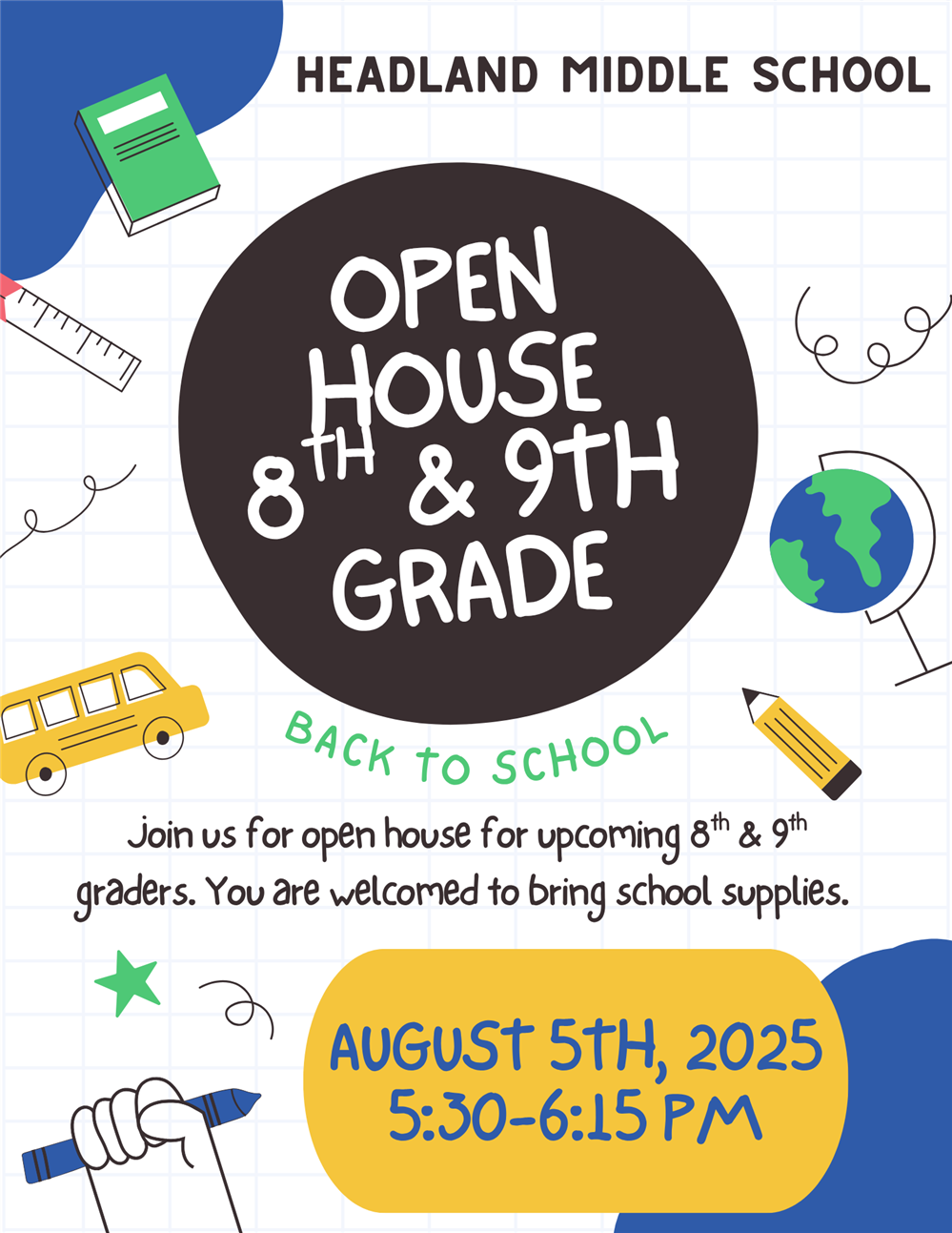 8th & 9th Grade Open House 8th & 9th Grade Open House